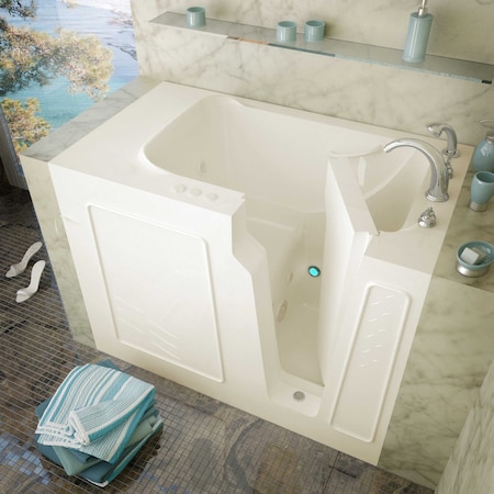 Meditub MediTub Walk-In 29 x 52 Right Drain Biscuit Whirlpool Walk-In Bathtub 2952RBH